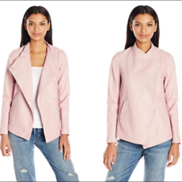 Mackage asymmetrical blush pink leather jacket - Picture 1 of 5